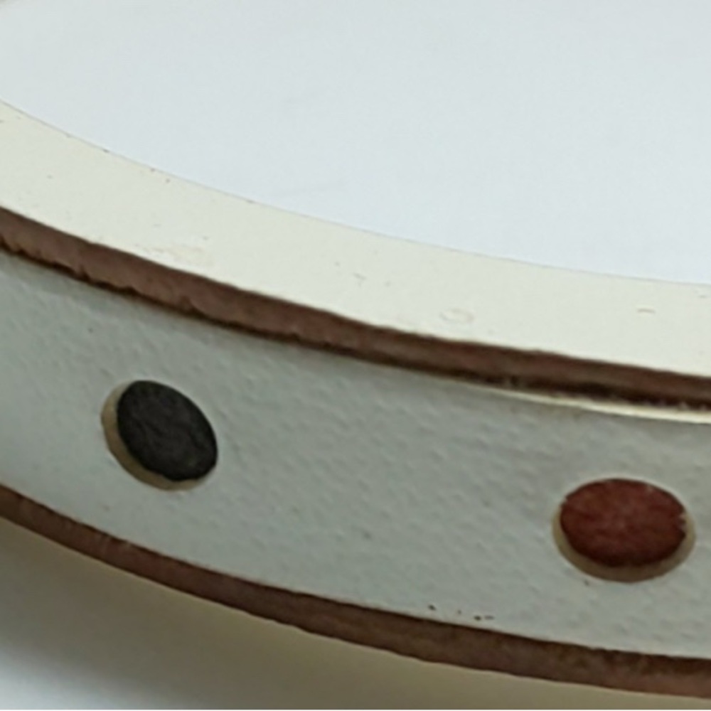 Fendi White Leather Vintage Bracelet with Gold Accent - EUC - Picture 4 of 9